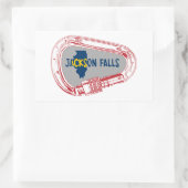 Jackson Falls Illinois Rock Climbing Carabiner Rechteckiger Aufkleber (Tasche)