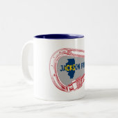 Jackson Falls Illinois Rock Climbing Carabiner Zweifarbige Tasse (Vorderseite Links)