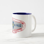 Jackson Falls Illinois Rock Climbing Carabiner Zweifarbige Tasse (VorderseiteRechts)