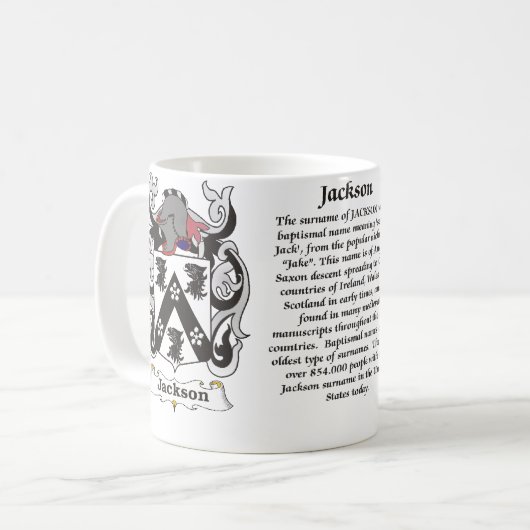 Jackson-Familien-Wappen eine Tasse (Vorderseite Links)