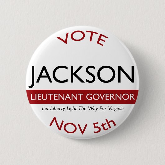 Jackson für lt Governor Logo Button (Vorderseite)