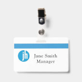 Jackson Hewitt Blue Monogram Ausweis (Vorderseite mit Clip)