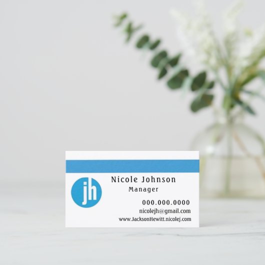 Jackson Hewitt Blue Visitenkarte (Stehend Vorderseite)