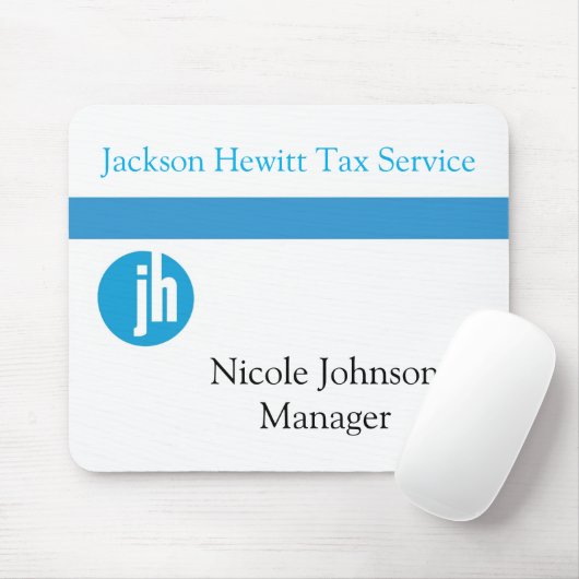 Jackson Hewitt Tax Service Blue Monogram Mousepad (Mit Mouse)