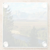 Jackson-Hole-Berge und Fluss Glasuntersetzer (Rückseite)