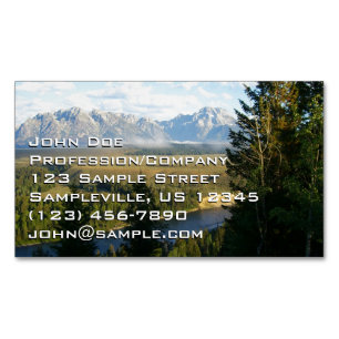 Jackson Hole Berge und Fluss Magnetische Visitenkarte