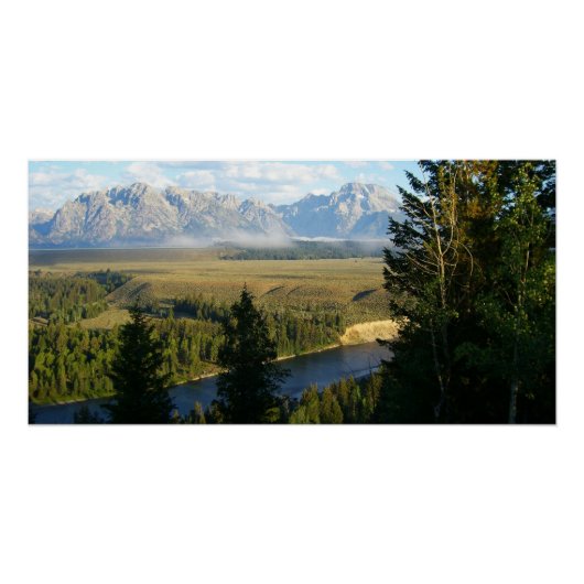Jackson Hole Berge und Fluss Poster (Vorderseite)