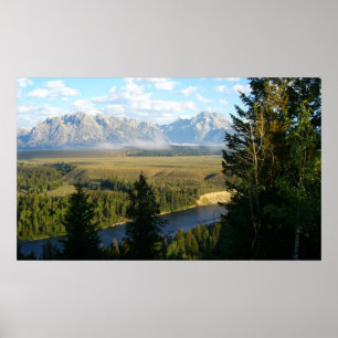 Jackson-Hole-Berge und Fluss Poster