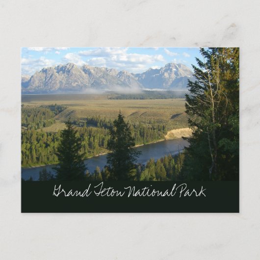 Jackson Hole Berge und Fluss Postkarte (Vorderseite)