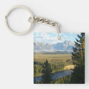 Jackson-Hole-Berge und Fluss Schlüsselanhänger