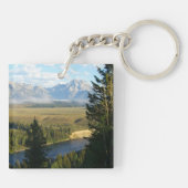 Jackson-Hole-Berge und Fluss Schlüsselanhänger (Rückseite)
