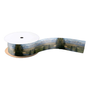 Jackson-Hole-Gebirge und Fluss Satinband