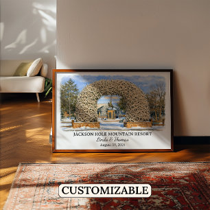 Jackson Hole Mountain Resort Wyoming, Aquarell Poster