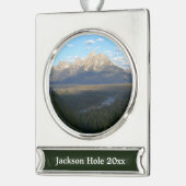 Jackson Hole Mountains (Grand Teton National Park) Banner-Ornament Silber (Links)