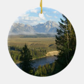 Jackson Hole Mountains (Grand Teton National Park) Keramik Ornament (Hinten)