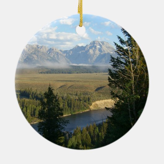 Jackson Hole Mountains (Grand Teton National Park) Keramik Ornament (Hinten)
