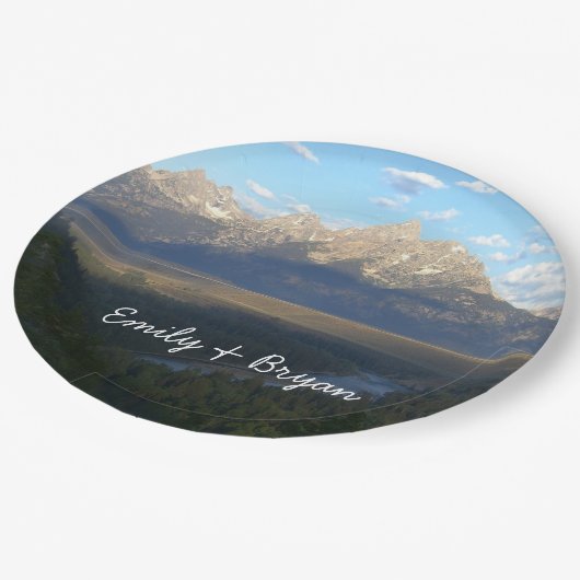 Jackson Hole Mountains (Grand Teton National Park) Pappteller (Schrägansicht)