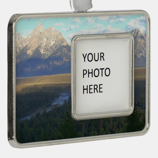 Jackson Hole Mountains (Grand Teton National Park) Rahmen-Ornament Silber (Rechts)
