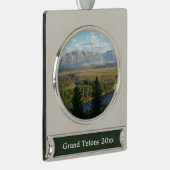 Jackson Hole Mountains und Fluss Banner-Ornament Silber (Rechts)