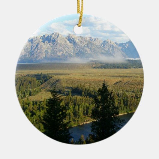 Jackson Hole Mountains und Fluss Keramikornament (Vorne)