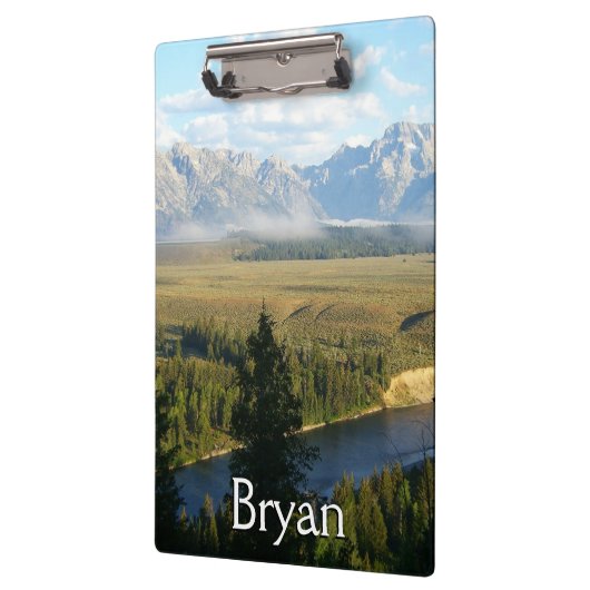 Jackson Hole Mountains und Fluss Klemmbrett (Links)