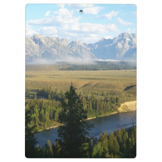 Jackson Hole Mountains und Fluss Klemmbrett (Rückseite)