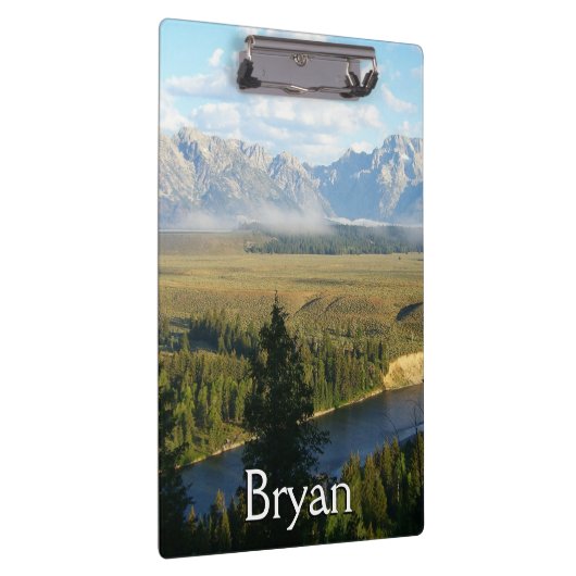 Jackson Hole Mountains und Fluss Klemmbrett (Rechts)