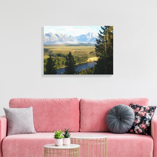 Jackson Hole Mountains und Fluss Leinwanddruck (Insitu (Wohnzimmer))