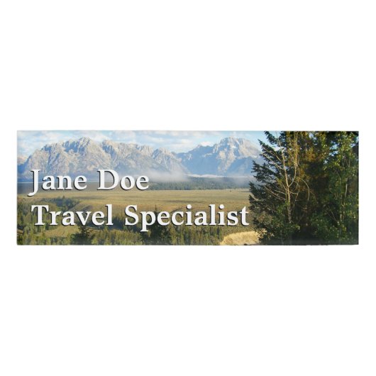 Jackson Hole Mountains und Fluss Namenschild (Vorderseite)