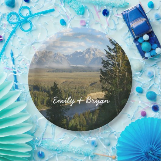 Jackson Hole Mountains und Fluss Pappteller (Party)