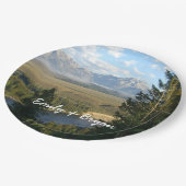 Jackson Hole Mountains und Fluss Pappteller (Schrägansicht)