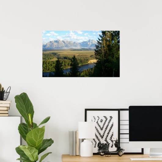 Jackson Hole Mountains und Fluss Poster (Heimbüro)