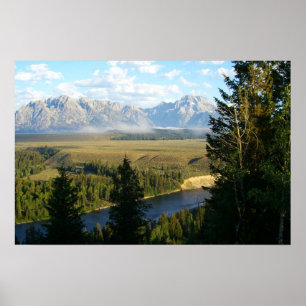 Jackson Hole Mountains und Fluss Poster