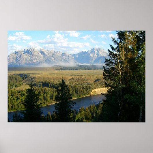 Jackson Hole Mountains und Fluss Poster (Vorne)