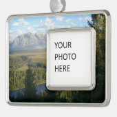 Jackson Hole Mountains und Fluss Rahmen-Ornament Silber (Links)