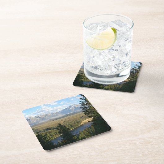 Jackson Hole Mountains und Fluss Rechteckiger Pappuntersetzer (Vor Ort)