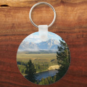 Jackson Hole Mountains und Fluss Schlüsselanhänger (Rückseite)