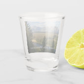 Jackson Hole Mountains und Fluss Schnapsglas (Rückseite)