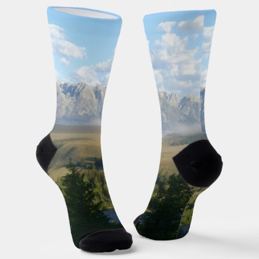 Jackson Hole Mountains und Fluss Socken (Gewinkelt)