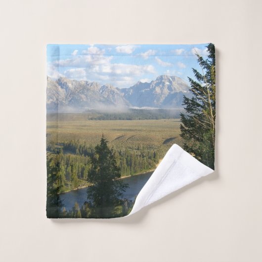 Jackson Hole Mountains und Fluss Waschlappen (Waschlappen)