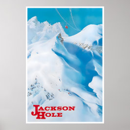 Jackson Hole Poster Wyoming Reise Kunst Vintage Sk
