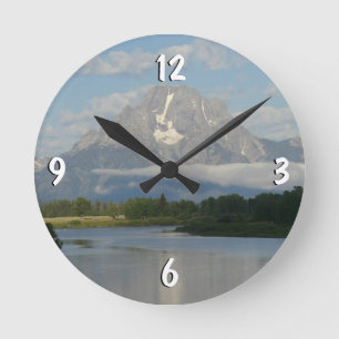 Jackson Hole River im Grand Teton National Park Runde Wanduhr