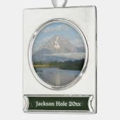 Jackson Hole River im Grand Teton Nationalpark Banner-Ornament Silber (Links)