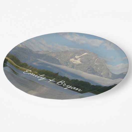 Jackson Hole River im Grand Teton Nationalpark Pappteller (Schrägansicht)