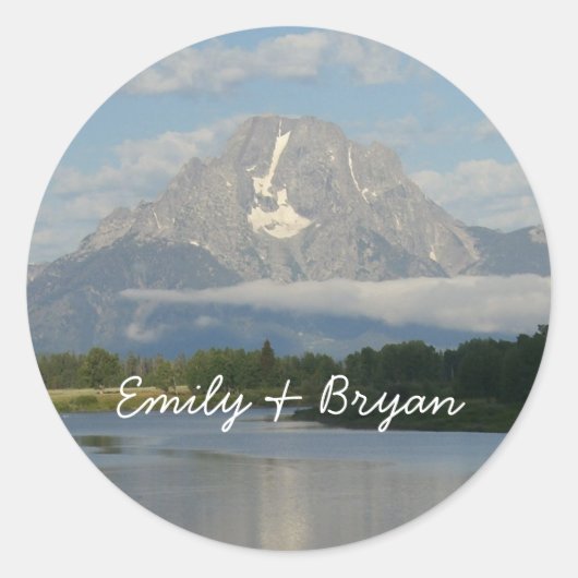 Jackson Hole River im Grand Teton Nationalpark Runder Aufkleber (Vorderseite)