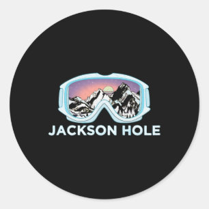 Jackson Hole Ski Design Jackson Hole Runder Aufkleber