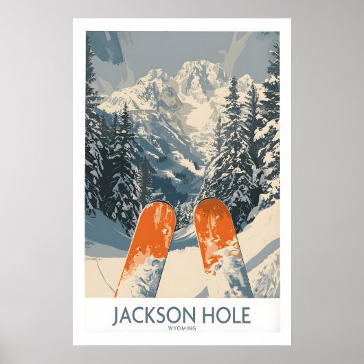 Jackson Hole Ski-Druck - Wyoming 1 Poster (Vorne)