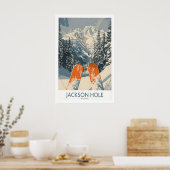Jackson Hole Ski-Druck - Wyoming 1 Poster (Küche)