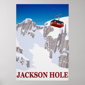 Jackson Hole Ski Resort Kabelauto Poster