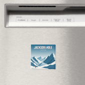 Jackson Hole Skier Travel Magnet (In Situ (Geschirrspüler))